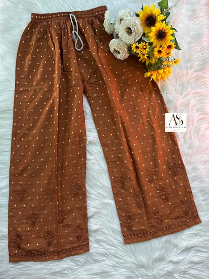 Kismat Chanderi Silk Zari Weaved Chikankari Set
