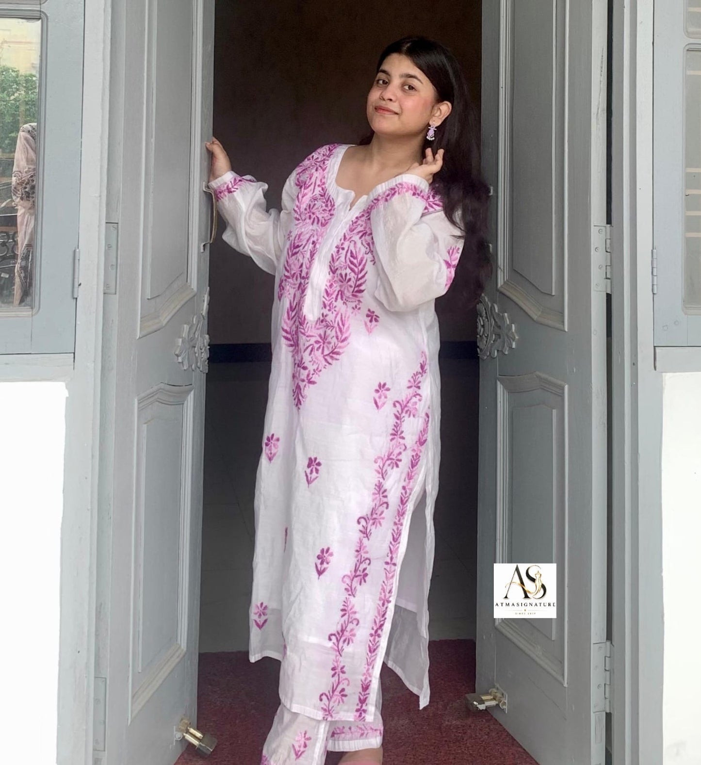Chanderi kurti palazzo Inner set