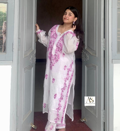 Chanderi kurti palazzo Inner set