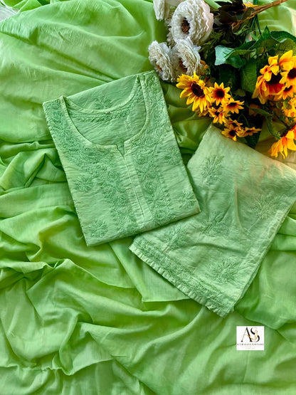 ✨ Sundari Chanderi Silk Set With Cotton Duppata✨