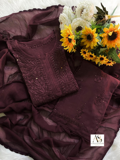 Elegant Chikankari & Mukaish Rayon Set