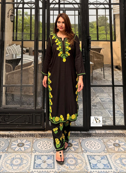 Mumtaz Rayon Chikankari Kurti Palazzo Set