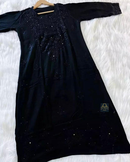 Chikankari & Mukaish handworked kurti