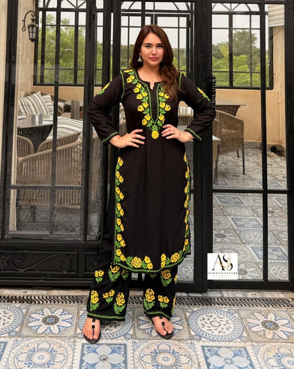 Mumtaz Rayon Chikankari Kurti Palazzo Set
