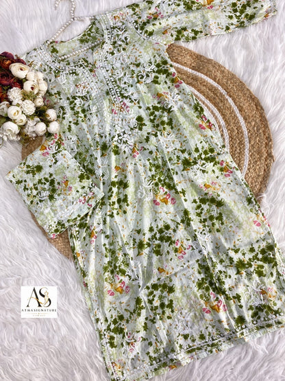 Radhika  Mal Cotton Chikankari Coord Set
