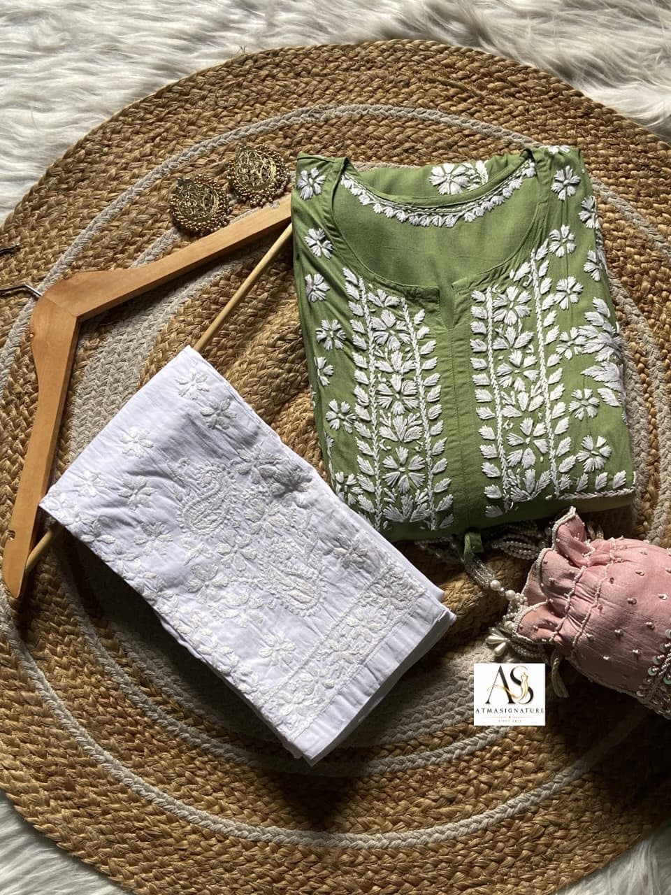 Amina Chikankari Gown With Dori