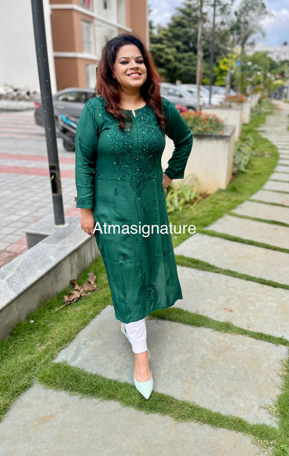 Chikankari & Mukaish handworked kurti