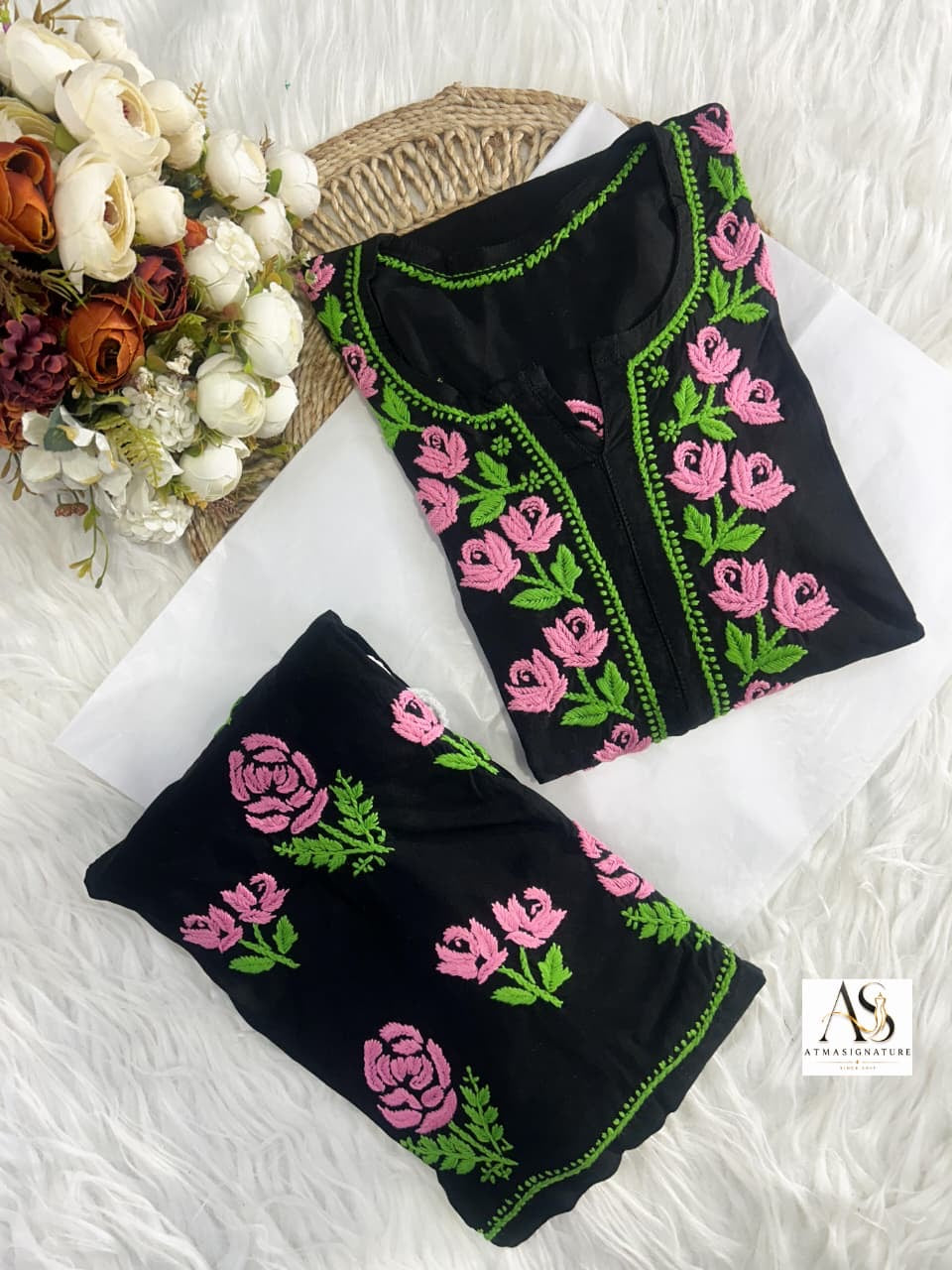 Mumtaz Rayon Chikankari Kurti Palazzo Set