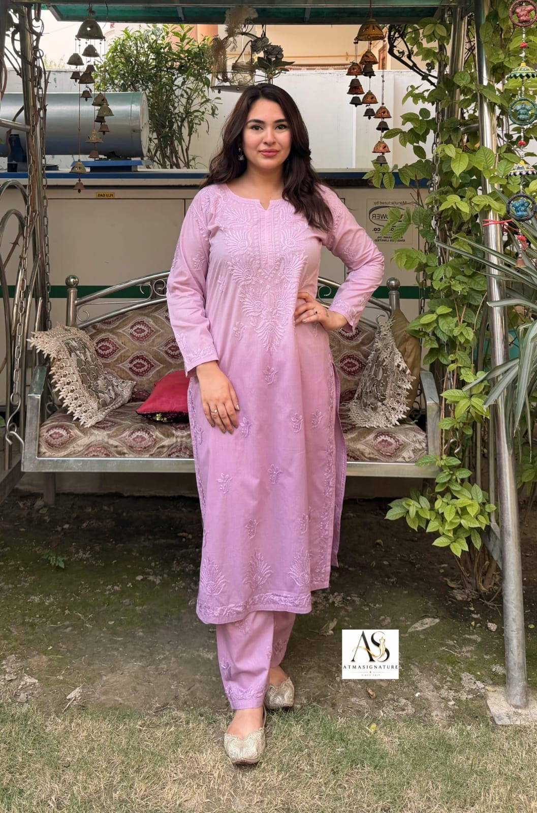 Alaya Ombre Pastel Chikankari Kurti Palazzo Set