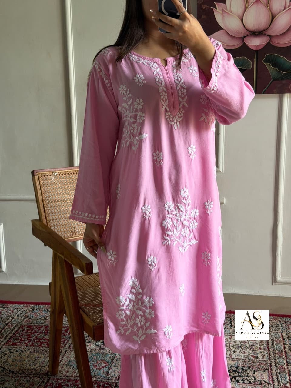Hoor Chikankari kurti Gharara set