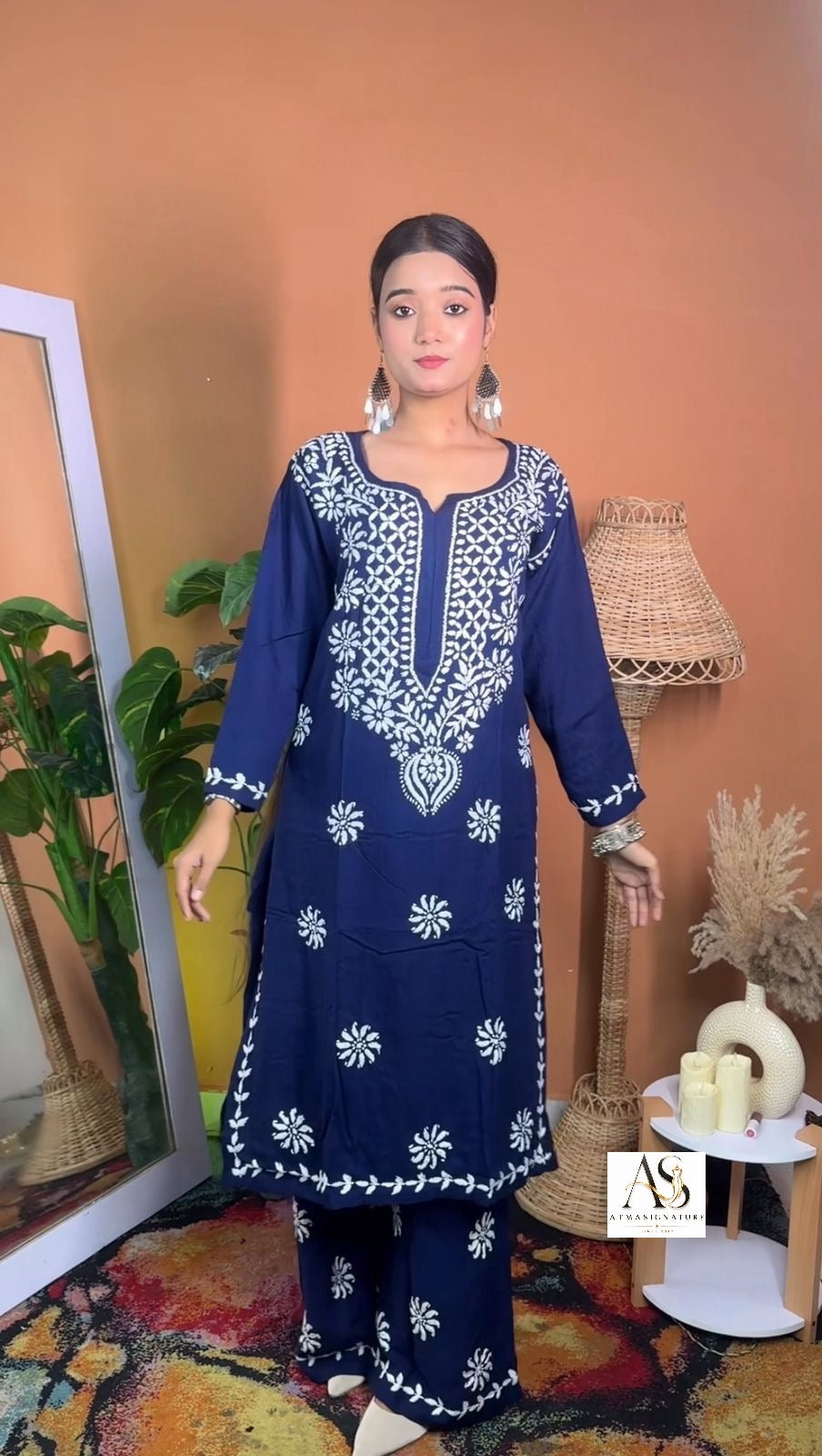 Zainab chikankari kurti palazzo set