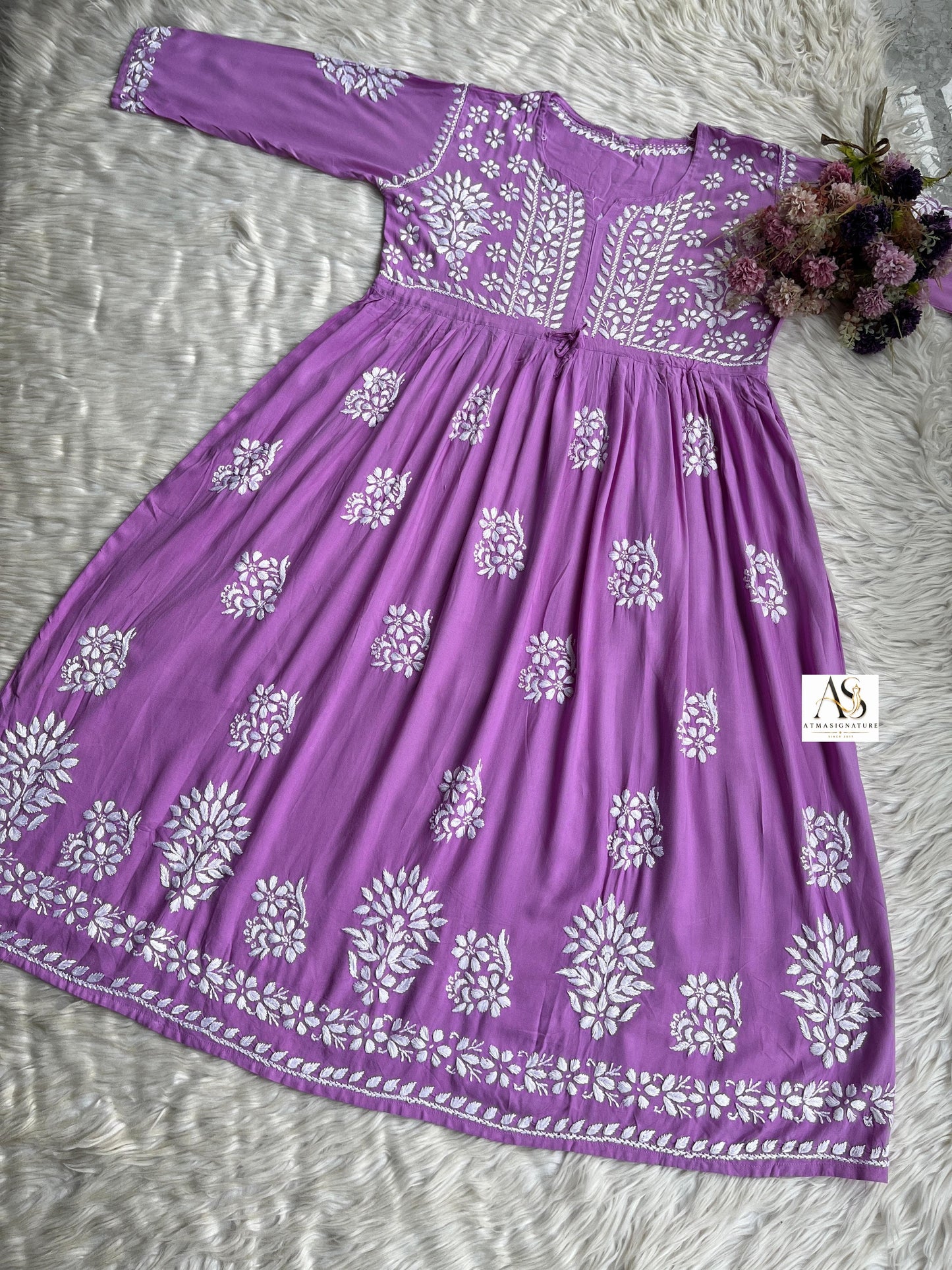 Chand Chikankari Gown with Dori