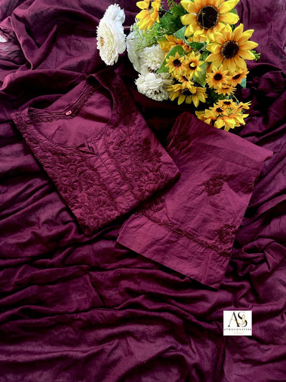 Sahira Soft Cotton Chikankari Short Kurti Suit Set✨