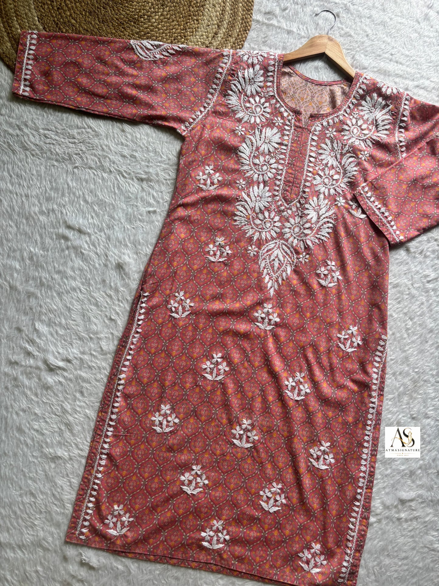 Hafsa Floral Soft Cotton Chikankari Kurti