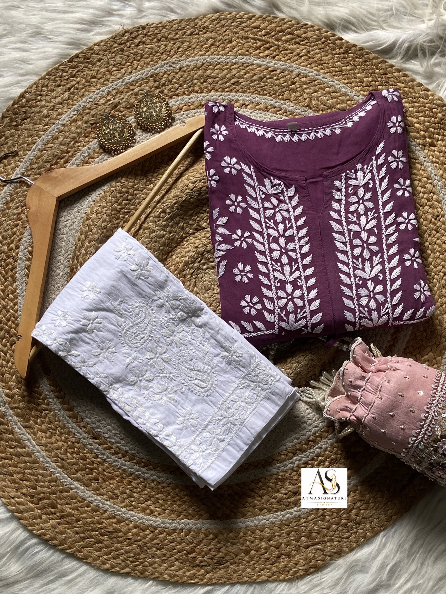 Amina Chikankari Gown With Dori