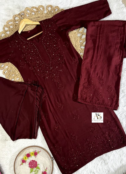 Alwida Chikankari & Mukaish Set