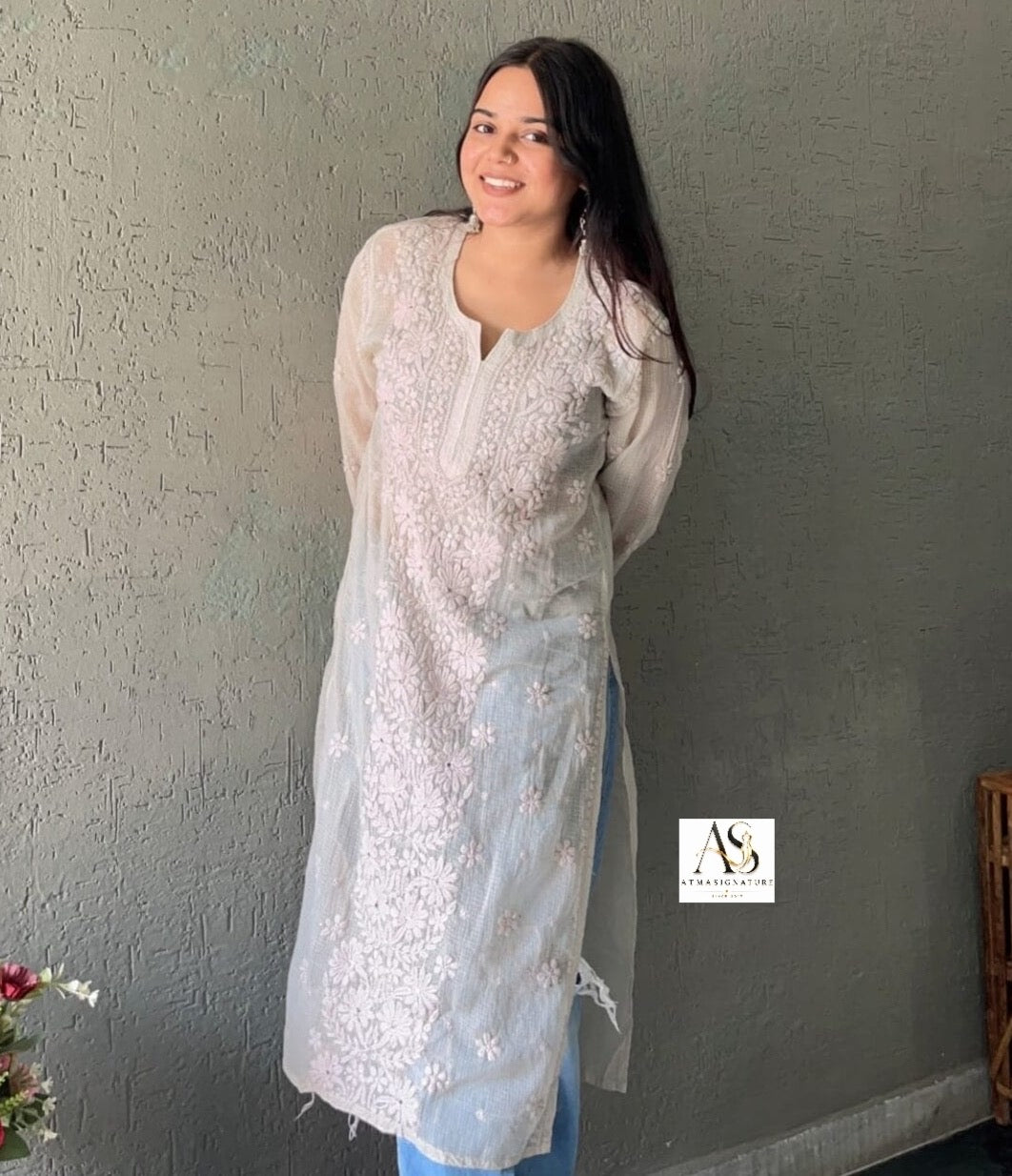 Alia Kota Doriya Mukaish Handworked Chikankari Kurti ✨