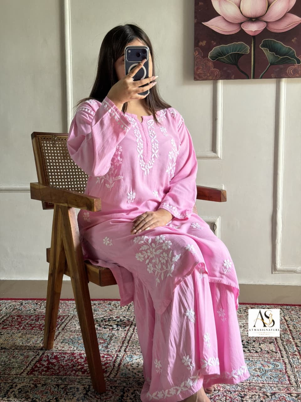 Hoor Chikankari kurti Gharara set