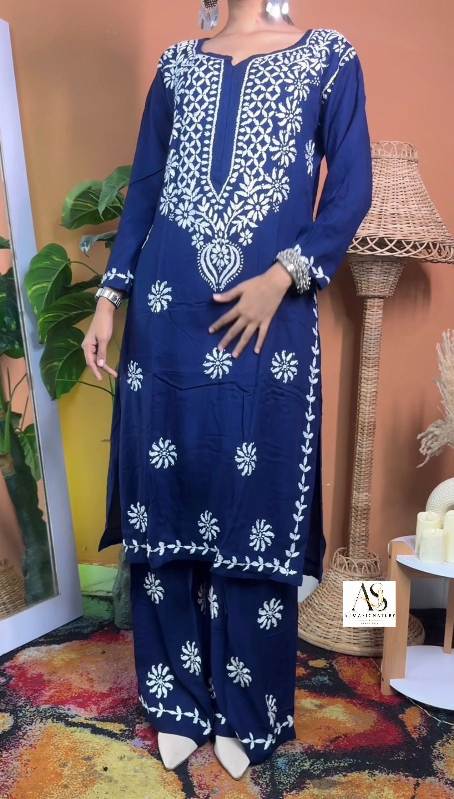 Zainab chikankari kurti palazzo set