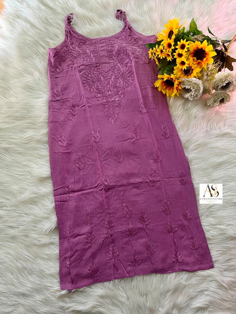 Ruuh Noodle Strap Chikankari Coord Set