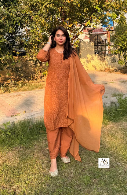 Alana Brasso Cotton Chikankari  Suit Set ✨