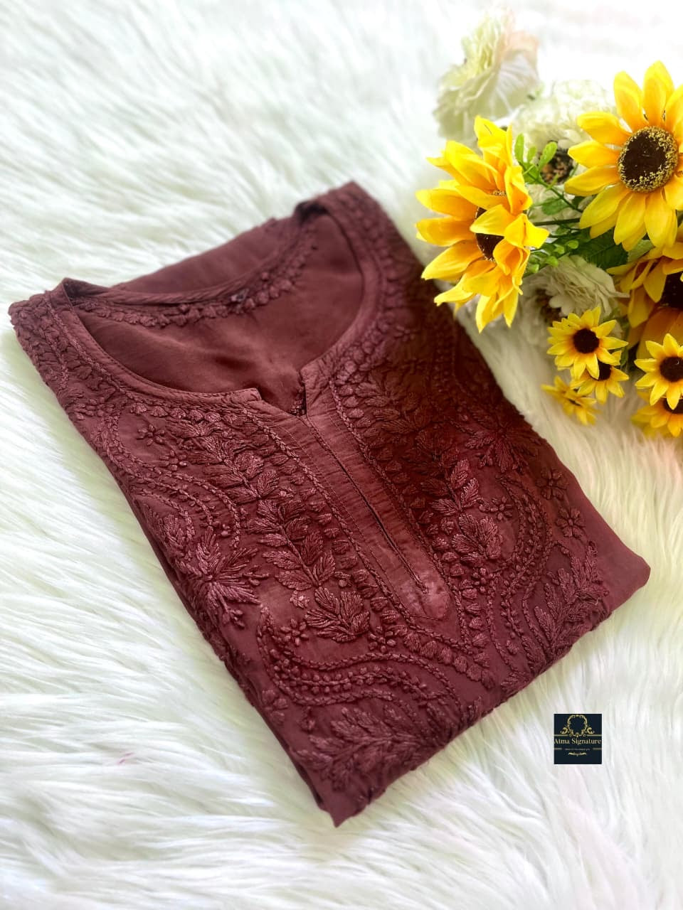 Timeless muslin silk chikankari kurti