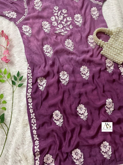 Premium muslin chikankari 3D kurti