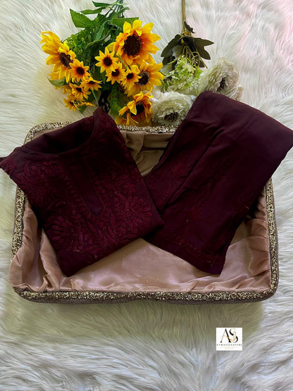 Ruuh Noodle Strap Chikankari Coord Set