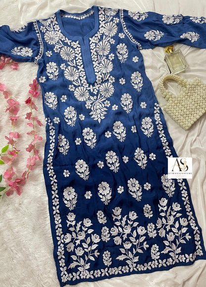 Premium muslin chikankari 3D kurti