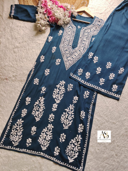 Aanya Chikankari Kurti Palazzo Set