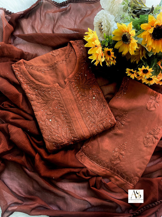 Elegant Chikankari & Mukaish Rayon Set