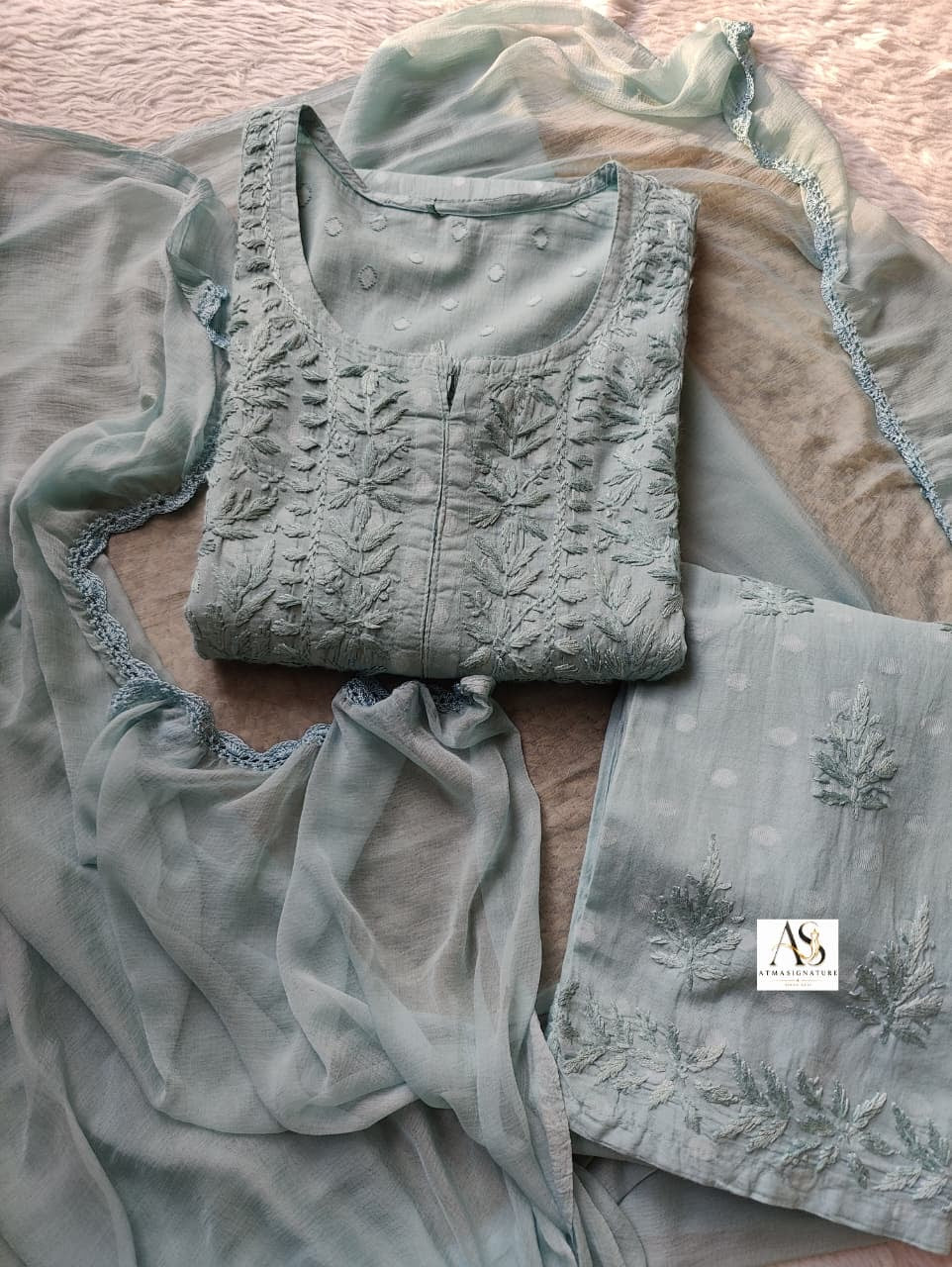 Nila Pastel Chikankari Suit Set