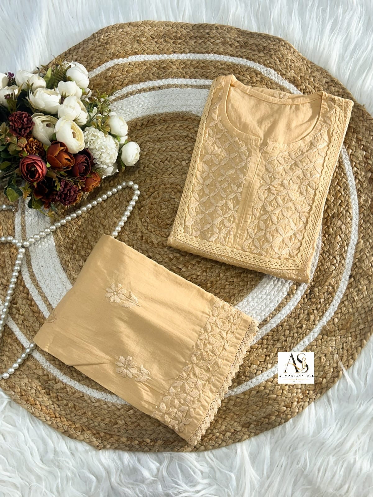 Ira Soft Mal cotton Chikankari Coord Set