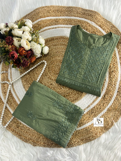 Ira Soft Mal cotton Chikankari Coord Set