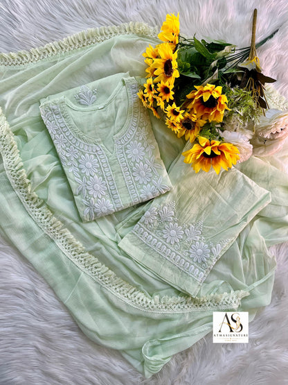 Zara soft cotton embroidered set