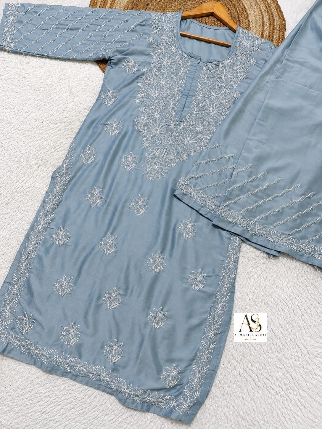 Swara Bhakiya Chikankari Coord Set