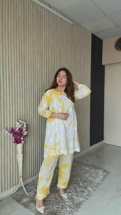 Noor Tye & Dye chikankari Coord Set