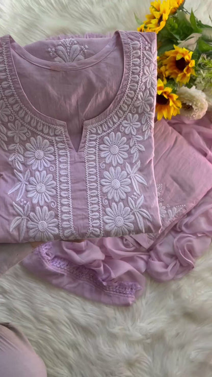 Zara soft cotton embroidered set