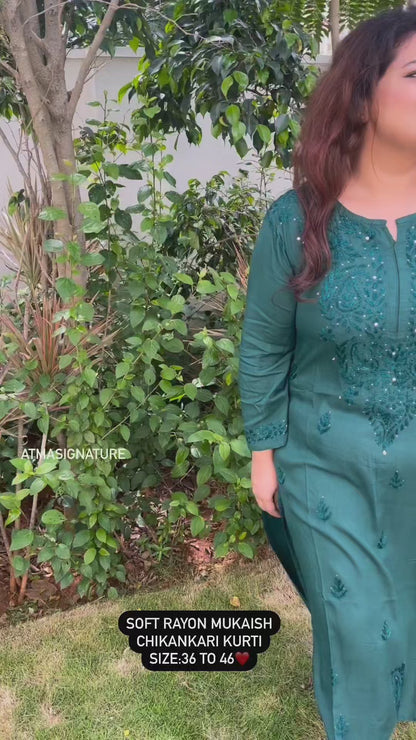 Chikankari & Mukaish handworked kurti